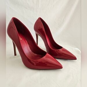 Aldo Deep Red Patent Heels